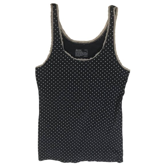 Vintage Y2K Gray Polka Dot Dark Coquette Twee Casual Fitted Tank Top / Small - Picture 5 of 6